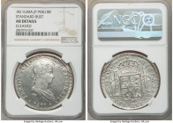 Ferdinand VII 8 Reales 1811 LM-JP AU Details (Cleaned) NGC, Lima mint, KM117.1. Untoned surfaces with some corrosion near top of obverse, bold reverse...