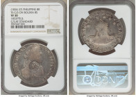 Spanish Colony. Isabel II Counterstamped 8 Reales ND (1834-1837) VF30 NGC, KM100. "YII" counterstamp on Bolivia Republic 8 Soles 1832 PTS-JL KM97. 
...