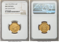 Spanish Colony. Isabel II gold 4 Pesos 1862 UNC Details (Obverse Scratched) NGC, Manila mint, KM144. AGW 0.1903 oz. 

HID09801242017

© 2020 Herit...