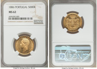 Luiz I gold 5000 Reis 1886 MS62 NGC, Lisbon mint, KM516. Pleasing surfaces and conservatively graded. 

HID09801242017

© 2020 Heritage Auctions |...