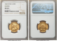 Isabel II gold 100 Reales 1860 MS64+ NGC, Madrid mint, M605.2. Flashy surfaces with lustrous fields. 

HID09801242017

© 2020 Heritage Auctions | ...