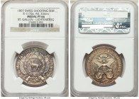 Confederation silver Proof "St. Gallen Shooting Festival" Medal 1897 PR66 NGC, Richter-1170a. Struck for the Cantonal Shooting Festival in Lichtenstei...