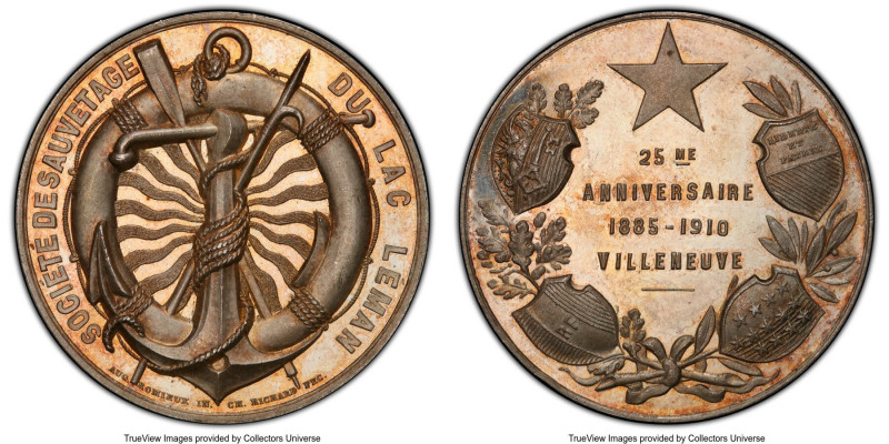 Confederation silver Specimen "Lake Geneva Rescue Society" Medal 1910 SP65 PCGS,...