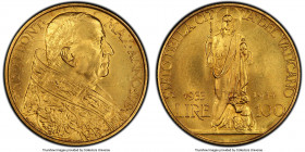 Pius XI gold "Jubilee" 100 Lire 1933-1934 MS64 PCGS, KM19. Jubilee issue. AGw 0.2546 oz. 

HID09801242017

© 2020 Heritage Auctions | All Rights R...