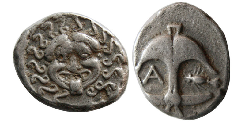 THRACE, Apollonia Pontika. Mid-late 4th century BC. AR Drachm (3.44 gm; 15 mm). ...