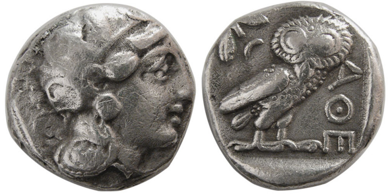 ATTICA, Athens. 440-404 BC. AR Tetradrachm (16.74 gm; 23 mm). Helmeted head of A...