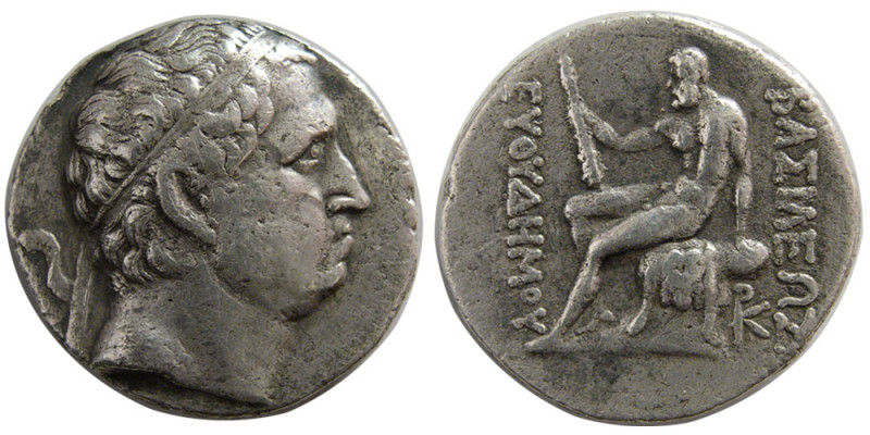 BACTRIAN KINGDOM. Euthydemos I. ca. 230-200 BC. Silver Tetradrachm (15.47 gm; 28...