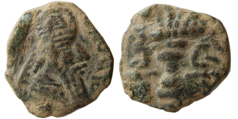 SASANIAN KINGS. Ardashir I. AD. 224-240. Æ Pashiz (2.38 gm; 18 mm). Portrait wit...