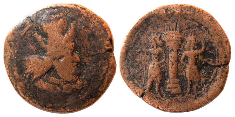 SASANIAN KINGS. Shapur I. AD. 240-272. Æ (11.06 gm; 28 mm). Obverse: Shapur with...