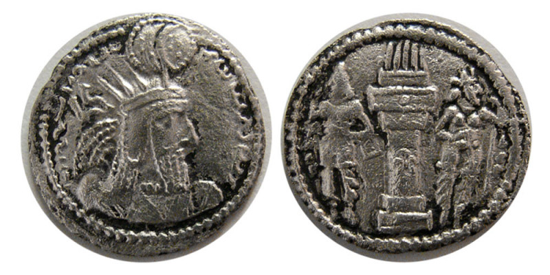SASANIAN KINGS. Varhran (Bahram) I. AD 273-276. AR Obol (0.62 gm; 13 mm). Bust o...