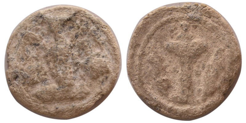 SASANIAN KINGS. Shapur II. (309-379 AD). PB (Lead) Unit (2.84 gm; 16 mm). Shapur...