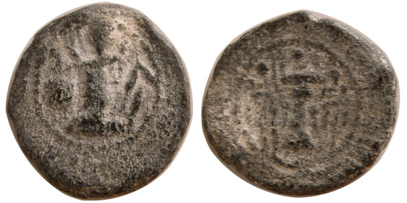 SASANIAN KINGS. Shapur II. (309-379 AD). PB (Lead) Unit (2.98 gm; 16 mm). Shapur...