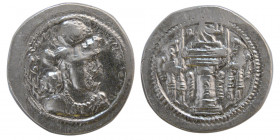 SASANIAN KINGS, Vrahran (Bahram) IV. AD 388-399. Silver Drachm. “AW” Ahwaz mint