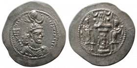 SASANIAN KINGS. Yazdgard I. AD. 399-420. Silver Drachm. GO or GW (Gorgan) mint.