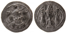 SASANIAN KINGS. Yazdgard I. AD. 399-420. Silver Drachm. Eastern style.
