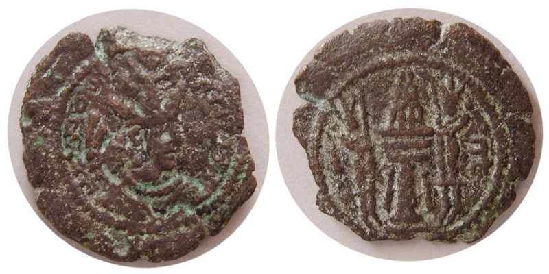 SASANIAN KINGS. Yazdgard II. AD. 438-457. Æ (2.04 gm; 18 mm). AW (Ahwaz) mint. S...