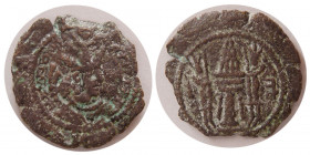 SASANIAN KINGS. Yazdgard II. AD. 438-457. Æ. AW (Ahwaz) mint. Rare.