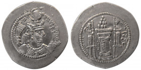 SASANIAN KINGS. Yazdgard II. AD. 438-457. Silver Drachm.