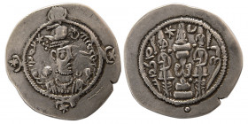 SASANIAN KINGS. Hormizd IV. AD. 579-590. Silver Drachm.  GD (Jay-Ispahan) mint, Year 3.