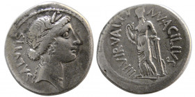ROMAN REPUBLIC. Man. Acilius Glabria. 49 BC. AR Denarius.