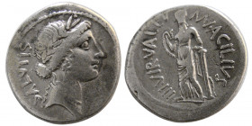 ROMAN REPUBLIC. Man. Acilius Glabria. 49 BC. AR Denarius.