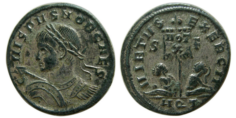 ROMAN EMPIRE. Crispus, as Caesar. AD. 316-326. Æ Follis (2.92 gm; 19 mm). Aquile...