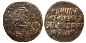 BYZANTINE EMPIRE. Constantine VII and Romanus I.  Æ Follis
