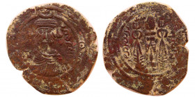 ARAB-SASANIAN. Bishapur series. Æ, Year 80. Rare.