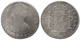 SPANISH COLONIAL. Carolus IIII. Mexico. 1799-I.J. Silver 8 Reales