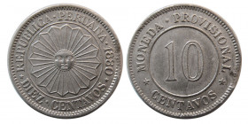 REPUBLIC of PERU. 1880. 10 Centavo.