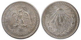 MEXICO. 1943. BI 1 Peso. Starburst. Choice UNC.