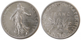 FRANCE, REPUBLIC. 1915. Silver One franc.