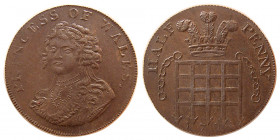 GREAT BRITAIN. "Princess of Whales"  1795. 1/2 Penny Token