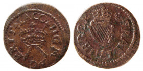 GREAT BRITAIN, Ireland. James I. ND (1613). Copper Farthing.