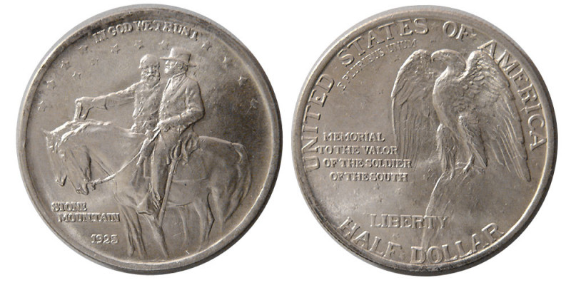 UNITED STATES. 1925. Liberty Half Dollar. Commemorative Stone Mountain. Choice U...