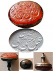 ISLAMIC ANTIQUE SEALS. Agate Seal with silver handle.