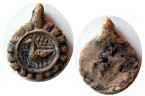 SELJUQ DYNASTY. Glazed Terracotta Amulet. 14th-15th. Century AD.