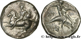 CALABRIA - TARAS
Type : Nomos, statère ou didrachme 
Date : c. 302-231 AC. 
Mint name / Town : Tarente 
Metal : silver 
Diameter : 20,5  mm
Orientatio...