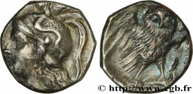 CALABRIA - TARAS
Type : Drachme 
Date : c. 280-272 AC. 
Mint name / Town : Tarente 
Metal : silver 
Diameter : 14,5  mm
Orientation dies : 3  h.
Weigh...