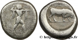 LUCANIA - POSEIDONIA
Type : Nomos, statère ou didrachme 
Date : c. 445-420 AC. 
Mint name / Town : Poseidonia 
Metal : silver 
Diameter : 21  mm
Orien...