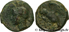 SICILY - KAMARINA
Type : Tetras 
Date : c. 420-405 AC. 
Mint name / Town : Camarina, Sicile 
Metal : copper 
Diameter : 15  mm
Orientation dies : 12  ...
