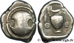 BEOTIA - THEBES
Type : Statère 
Date : c. 425-400 AC. 
Mint name / Town : Béotie, Thèbes 
Metal : silver 
Diameter : 21,5  mm
Orientation dies : 12  h...