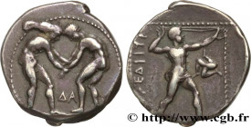 PAMPHYLIA - ASPENDOS
Type : Statère 
Date : c. 370 AC. 
Mint name / Town : Aspendos, Pamphylie 
Metal : silver 
Diameter : 23,5  mm
Orientation dies :...