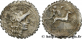 POBLICIA
Type : Denier serratus 
Date : 118 AC. 
Mint name / Town : Narbonne 
Metal : silver 
Millesimal fineness : 950  ‰
Diameter : 20,5  mm
Orienta...