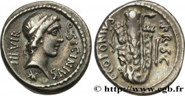 SICINIA
Type : Denier 
Date : 49 AC. 
Mint name / Town : Grèce 
Metal : silver 
Millesimal fineness : 950  ‰
Diameter : 18  mm
Orientation dies : 7  h...