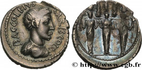 ACCOLEIA
Type : Denier 
Date : 43 AC. 
Mint name / Town : Rome 
Metal : silver 
Millesimal fineness : 950  ‰
Diameter : 19,5  mm
Orientation dies : 10...