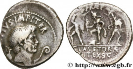 SEXTUS POMPEY
Type : Denier 
Date : c. 42 AC. 
Mint name / Town : Catane 
Metal : silver 
Millesimal fineness : 950  ‰
Diameter : 22  mm
Orientation d...