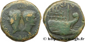 GALLIA - VIENNA - VIENNE - JULIUS CAESAR and OCTAVIAN
Type : Dupondius à la galère 
Date : 36 AC. 
Mint name / Town : Vienne, Gaule  
Metal : bronze 
...