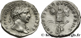 TRAJANUS
Type : Denier 
Date : 107 
Mint name / Town : Rome 
Metal : silver 
Millesimal fineness : 900  ‰
Diameter : 18  mm
Orientation dies : 6  h.
W...