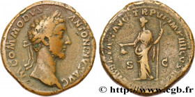 COMMODUS
Type : Sesterce 
Date : 181 
Mint name / Town : Rome 
Metal : copper 
Diameter : 34,5  mm
Orientation dies : 12  h.
Weight : 32,06  g.
Rarity...